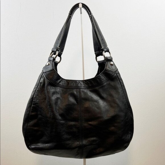 Coach Lynn Soho Large Buckle Black Soft Leather Pleated Shoulder Bag 15075 - Picture 7 of 16